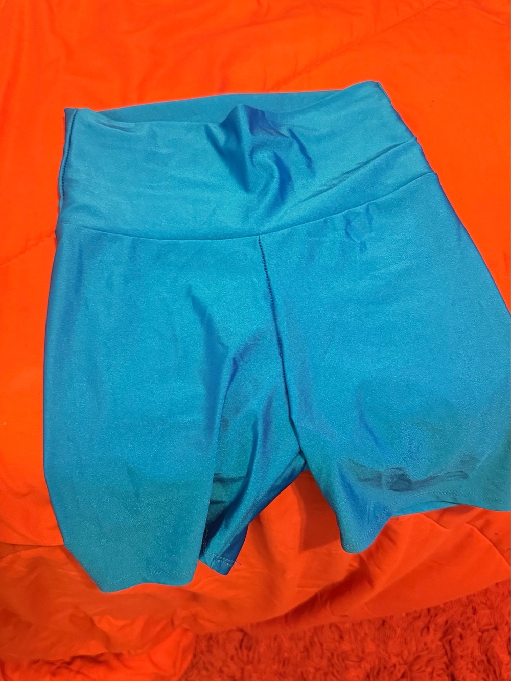 Fashion Nova Bright Aqua High-Rise Bike Shorts
